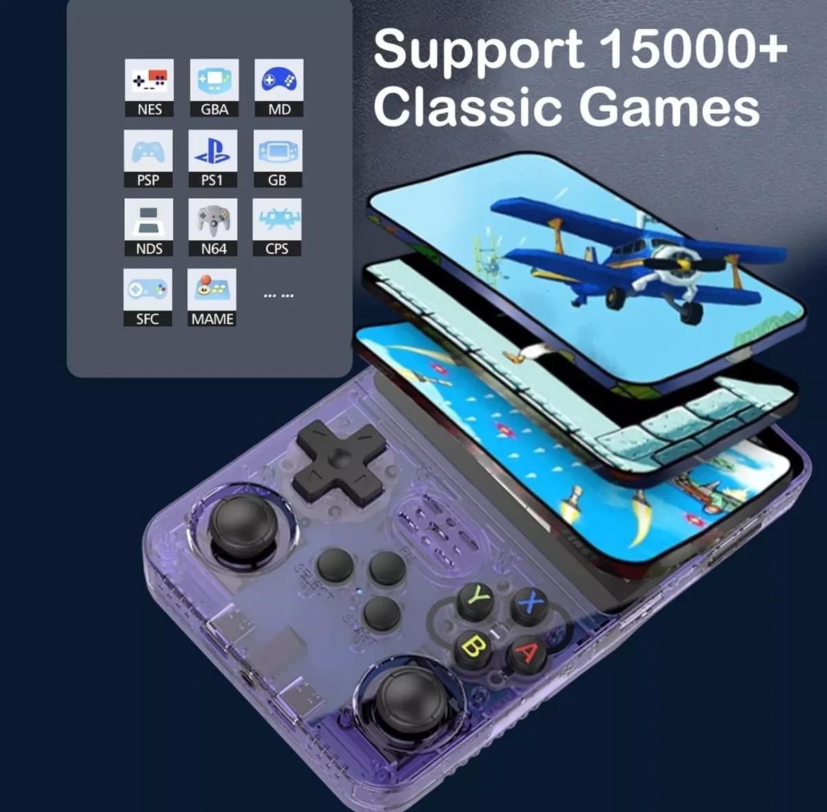 Bilişim Burada  R36XX Siyah Retro Atari El Video Oyun Konsolu 64GB 15-000+ Oyun